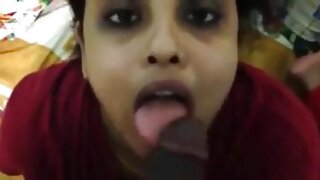 Amateur Indian girl enjoys deepthroating and gagging on a condom.