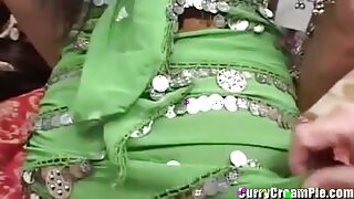 Indian girl gives blowjob and gets rough sex